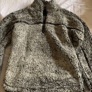 ELODIE FUZZY QUARTER ZIP SWEATER